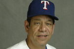 SURPRISE, AZ - FEBRUARY 26:  Hitting coach Rudy Jaramillo #8 of the Texas Rangers poses for a picture during Texas Rangers Media Day at Surprise Stadium on February 26, 2004 in Surprise, Arizona.