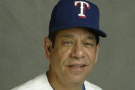 SURPRISE, AZ - FEBRUARY 26:  Hitting coach Rudy Jaramillo #8 of the Texas Rangers poses for a picture during Texas Rangers Media Day at Surprise Stadium on February 26, 2004 in Surprise, Arizona.