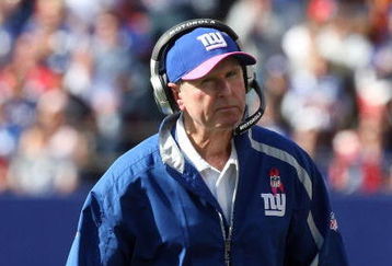 EAST RUTHERFORD, NJ - OCTOBER 11:  Head coach Tom Coughlin of the New York Giants looks on against the Oakland Raiders during their game on October 11, 2009 at Giants Stadium in East Rutherford, New Jersey. The Giants defeated the Raiders 44-7.  (Photo by Jim McIsaac/Getty Images)