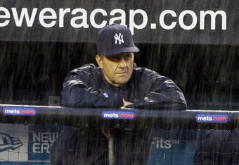 NEW YORK - MAY 19:  Manager Joe Torre of the New York Yankees looks on against the New York Mets at Shea Stadium May 19, 2007 in the Flushing neighborhood of the Queens borough of New York City.  (Photo by Jim McIsaac/Getty Images)