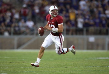 PALO ALTO, CA - SEPTEMBER 26:  Andrew Luck #12 of the Stanford Cardinal in action against the Washington Huskies at Stanford Stadium on September 26, 2009 in Palo Alto, California.  (Photo by Jed Jacobsohn/Getty Images)