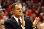 LAS VEGAS - DECEMBER 20:  Head coach Lon Kruger of the UNLV Rebels claps while taking on the Arzona Wildcats at the Thomas & Mack Center December 20, 2008 in Las Vegas, Nevada.  (Photo by Ethan Miller/Getty Images)