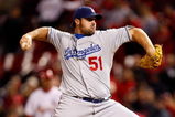 ST. LOUIS , MO - OCTOBER 10:  :  :  Pitcher Jonathan Broxton #51 of the Los Angeles Dodgers in Game Three of the NLDS during the 2009 MLB Playoffs at Busch Stadium on October 10, 2009 in St. Louis, Missouri.  (Photo by Ronald Martinez/Getty Images)