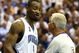 ORLANDO, FL - JUNE 11: Rashard Lewis #9 of the Orlando Magic talks with referee Bennett Salvatore in the second quarter of Game Four of the 2009 NBA Finals against the Los Angeles Lakers on June 11, 2009 at Amway Arena in Orlando, Florida. NOTE TO USER: User expressly acknowledges and agrees that, by downloading and or using this photograph, User is consenting to the terms and conditions of the Getty Images License Agreement. (Photo by Elsa/Getty Images)