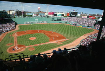 BOSTON - AUGUST 31:  A general view of Fenway Park and the Green Monster during a game between the New York Yankees and the Boston Red Sox on August 31, 2003 in Boston, Massachusetts.  The Yankees defeated the Red Sox 8-4. (Photo by Rick Stewart/Getty Images)