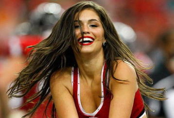 ATLANTA - SEPTEMBER 13:  A cheerleader for the Atlanta Falcons dances during the game against the Miami Dolphins at Georgia Dome on September 13, 2009 in Atlanta, Georgia.  (Photo by Kevin C. Cox/Getty Images)