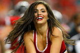 ATLANTA - SEPTEMBER 13:  A cheerleader for the Atlanta Falcons dances during the game against the Miami Dolphins at Georgia Dome on September 13, 2009 in Atlanta, Georgia.  (Photo by Kevin C. Cox/Getty Images)
