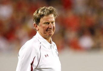 ATHENS, GA - SEPTEMBER 12:  Head coach Steve Spurrier of the South Carolina Gamecocks against the Georgia Bulldogs at Sanford Stadium on September 12, 2009 in Athens, Georgia.  (Photo by Kevin C. Cox/Getty Images)