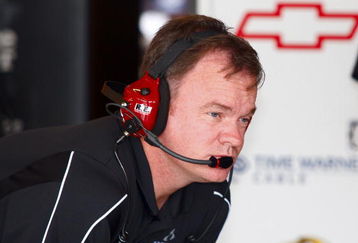 JOLIET, IL - JULY 09:  Lance McGrew, crew chief of the #88 AMP Energy/National Guard Chevrolet, stands in the garage during practice for the NASCAR Sprint Cup Series LifeLock.com 400 at Chicagoland Speedway on July 9, 2009 in Joliet, Illinois.  (Photo by Geoff Burke/Getty Images for NASCAR)
