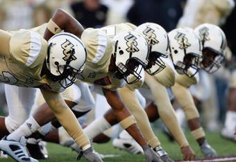 MEMPHIS, TN - DECEMBER 29: The UCF Knights line up against the Mississippi State Bulldogs on December 29, 2007 at the Liberty Bowl Memorial Stadium in Memphis, Tennessee. The Bulldogs beat the Knights 10-3. (Photo by Joe Murphy/Getty Images)