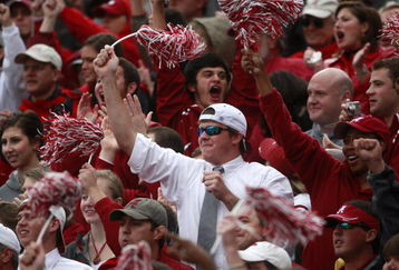 OXFORD, MS - OCTOBER 10:  Alabama Crimson Tide fans react near the end of a 22-3 win over the Mississippi Rebels in their college football game at Vaught-Hemingway Stadium on October 10, 2009 in Oxford, Mississippi. (Photo by Dave Martin/Getty Images)