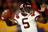 MIAMI - JANUARY 01:  Tyrod Taylor #5 of the Virginia Tech Hokies passes during the FedEx Orange Bowl against the Cincinnati Bearcats at Dolphin Stadium on January 1, 2009 in Miami, Florida.  (Photo by Streeter Lecka/Getty Images)