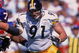 30 Sep 2001: Aaron Smith #91 of the Pittsburgh Steelers blocks the line during the game against the Buffalo Bills at the Ralph WIlson Stadium in Orchard Park, New York. The Steelers defeated the Bills 20-3.Mandatory Credit: Rick Stewart /Allsport