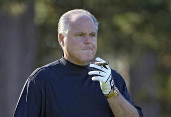 UNITED STATES - FEBRUARY 10:  Rush Limbaugh during the second round of the AT&T Pebble Beach National Pro-Am on Spyglass Hill Golf Course in Pebble Beach, California on February 10, 2006.  (Photo by Marc Feldman/Getty Images)
