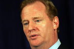 NEW YORK - JULY 27:  NFL Commissioner Roger Goodell answers questions from the media after reinstating Michael Vick on a conditional basis on July 27, 2009 at the InterContinental Hotel in New York City.  (Photo by Mike Stobe/Getty Images)