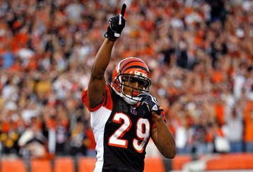 CINCINNATI - SEPTEMBER 27:  Leon Hall #29 of the Cincinnati Bengals celebrates following the game against the Pittsburgh Steelers at Paul Brown Stadium on September 27, 2009 in Cincinnati, Ohio. The Bengals won 23-20.  (Photo by Andy Lyons/Getty Images)