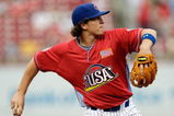 ST. LOUIS, MO - JULY 12: U.S. Futures All-Star Josh Vitters of the Chicago Cubs throws during the 2009 XM All-Star Futures Game at Busch Stadium on July 12, 2009 in St. Louis, Missouri. (Photo by Jamie Squire/Getty Images)