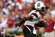ATHENS, GA - SEPTEMBER 12:  Jarvis Giles #3 of the South Carolina Gamecocks against the Georgia Bulldogs at Sanford Stadium on September 12, 2009 in Athens, Georgia.  (Photo by Kevin C. Cox/Getty Images)