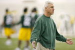 GREEN BAY, WI - MAY 5: Green Bay Packers' Ted Thompson watches practice at the first mini camp of the season at the Don Hutson Center on May 5, 2006 in Green Bay, Wisconsin. (Photo by Darren Hauck/Getty Images)