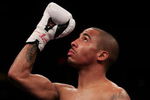 PORTLAND, OR - NOVEMBER 19:  Andre Ward is introduced against Darnell Boone before their middleweight fight on November 19, 2005 at the Rose Garden in Portland, Oregon. Ward defeated Boone in a six round decision.  (Photo by Jed Jacobsohn/Getty Images)