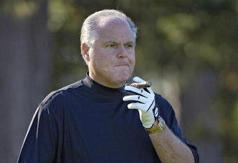 UNITED STATES - FEBRUARY 10:  Rush Limbaugh during the second round of the AT&T Pebble Beach National Pro-Am on Spyglass Hill Golf Course in Pebble Beach, California on February 10, 2006.  (Photo by Marc Feldman/Getty Images)