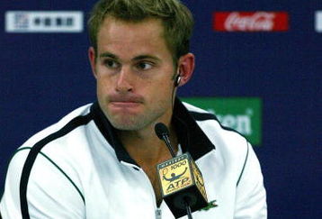 SHANGHAI, CHINA - OCTOBER 13:  Andy Roddick of the United States fields questions from the media at a press conference after retiring from his match against Stanilas Wawrinka of Switzerland during the 2009 Shanghai ATP Masters 1000 at Qi Zhong Tennis Centre on October 13, 2009 in Shanghai, China.  (Photo by Matthew Stockman/Getty Images)