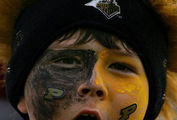 WEST LAFAYETTE, IN - SEPTEMBER 20:  A Purdue fan cheers during play against the Central Michigan Chippewas at Ross-Ade Stadium on September 20, 2008 in West Lafayette, Indiana.  (Photo by Ronald Martinez/Getty Images)