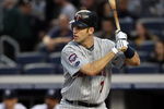 NEW YORK - OCTOBER 09:  Joe Mauer #7 of the Minnesota Twins bats against the New York Yankees in Game Two of the ALDS during the 2009 MLB Playoffs at Yankee Stadium on October 9, 2009 in the Bronx borough of New York City.  (Photo by Jim McIsaac/Getty Images)