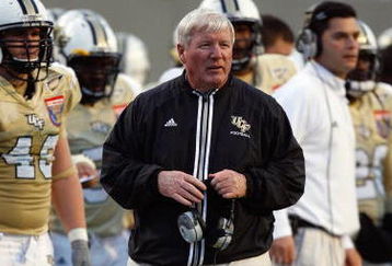 MEMPHIS, TN - DECEMBER 29: George O'Leary, head coach of the UCF Knights, watches the action from the sideline during the game against the Mississippi State Bulldogs on December 29, 2007 at the Liberty Bowl Memorial Stadium in Memphis, Tennessee. The Bulldogs beat the Knights 10-3. (Photo by Joe Murphy/Getty Images)