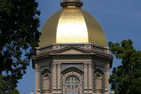 SOUTH BEND, IN - SEPTEMBER 19: A general view of the 'Golden Dome' on the campus of Notre Dame University before a game between the Notre Dame Fighting Irish and the Michigan State Spartans on September 19, 2009 at Notre Dame Stadium in South Bend, Indiana. (Photo by Jonathan Daniel/Getty Images)
