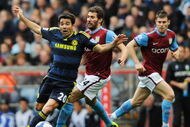 BIRMINGHAM, UNITED KINGDOM - OCTOBER 17:  Deco of Chelsea takes on Carlos Cuellar Aston Villa during the Barclays Premier League match between Aston Villa and Chelsea at Villa Park on October 17, 2009 in Birmingham, England.  (Photo by Michael Regan/Getty Images)