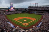 DENVER - JULY 04:  A general view of the stadium as the Arizona Diamondbacks face the Colorado Rockies during MLB action at Coors Field on July 4, 2009 in Denver, Colorado.  (Photo by Doug Pensinger/Getty Images)
