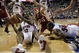 AUBURN HILLS, MI - APRIL 26: Will Bynum #12 of the Detroit Pistons tries to pass to a teammate but his foot was out of bounds in front of Delonte West #13 of the Cleveland Cavaliers in Game Four of the Eastern Conference Quarterfinals during the 2009 NBA Playoffs at the Palace of Auburn Hills on April 26, 2009 in Auburn Hills, Michigan. NOTE TO USER: User expressly acknowledges and agrees that, by downloading and or using this photograph, User is consenting to the terms and conditions of the Getty Images License Agreement.  (Photo by Gregory Shamus/Getty Images)