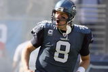 SEATTLE - OCTOBER 11: Quarterback Matt Hasselbeck #8 of the Seattle Seahawks runs onto the field before the game against the Jacksonville Jaguars on October 11, 2009 at Qwest Field in Seattle, Washington. The Seahawks defeated the Jaguars 41-0. (Photo by Otto Greule Jr/Getty Images)    