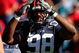 JACKSONVILLE, FL - JANUARY 01: Nate Collins #98 of the Virginia Cavaliers celebrates a safety during the Gator Bowl against the Texas Tech Red Raiders at Jacksonville Municipal Stadium on January 1, 2008 in Jacksonville, Florida. (Photo by Sam Greenwood/Getty Images)