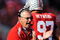 COLUMBUS, OH - OCTOBER 10:  Head coach Jim Tressel of the Ohio State Buckeyes celebrates after the Buckeyes scored a touchdown against the Wisconsin Badgers at Ohio Stadium on October 10, 2009 in Columbus, Ohio.  (Photo by Jamie Sabau/Getty Images)