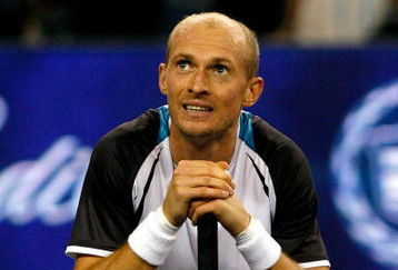 SHANGHAI, CHINA - OCTOBER 18:  Nikolay Daveydenko of Russia watches the instant replay board for determination of match point against Rafael Nadal of Spain after their match during the final on day eight of the 2009 Shanghai ATP Masters 1000 at Qi Zhong Tennis Centre on October 18, 2009 in Shanghai, China. Davydenko won the replay and the match.  (Photo by Matthew Stockman/Getty Images)