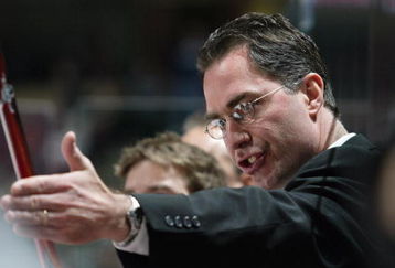 EAST RUTHERFORD, NJ - MARCH 30:  Head coach John Stevens of the Philadelphia Flyers gestures during the game against the New Jersey Devils at Continental Airlines Arena on March 30, 2007 in East Rutherford, New Jersey. The Devils won 3-1. (Photo by Len Redkoles/Getty Images)