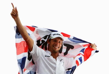 SAO PAULO, BRAZIL - OCTOBER 18:  Jenson Button of Great Britain and Brawn GP celebrates clinching the F1 World Drivers Championship during the Brazilian Formula One Grand Prix at the Interlagos Circuit on October 18, 2009 in Sao Paulo, Brazil.  (Photo by Mark Thompson/Getty Images)