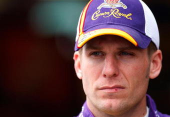 KANSAS CITY, KS - OCTOBER 03:  Jamie McMurray, driver of the #26 Crown Royal Ford, looks on during practice for the NASCAR Sprint Cup Series Price Chopper 400 presented by Kraft Foods at the Kansas Speedway on October 3, 2009 in Kansas City, Kansas.  (Photo by Geoff Burke/Getty Images for NASCAR)