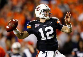 AUBURN, AL - SEPTEMBER 19:  Quarterback Chris Todd #12 of the Auburn Tigers against the West Virginia Mountaineers at Jordan-Hare Stadium on September 19, 2009 in Auburn, Alabama.  (Photo by Kevin C. Cox/Getty Images)