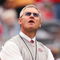 COLUMBUS, OH - SEPTEMBER 27: Ohio State Buckeyes head coach Jim Tressel checks the scoreboard before the start of a game against the Minnesota Golden Gophers on September 27, 2008 at Ohio Stadium in Columbus, Ohio.  (Photo by Jamie Sabau/Getty Images)