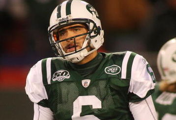 EAST RUTHERFORD, NJ - OCTOBER 18:  Ouarterback Mark Sanchez #6 of the New York Jets walks off the field dejected after failing to convert on third down in overtime against the Buffalo Bills at Giants Stadium in the Meadowlands on October 18, 2009 in East Rutherford, New Jersey. The Bills defeated the Jets 16-13 in overtime.  (Photo by Mike Stobe/Getty Images)