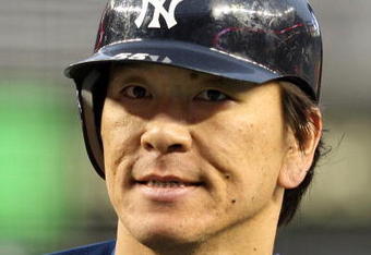 NEW YORK - OCTOBER 16:  Hideki Matsui #55 of the New York Yankees looks on during batting practice before playing the Los Angeles Angels of Anaheim in Game One of the ALCS during the 2009 MLB Playoffs on October 16, 2009 at Yankee Stadium in the Bronx borough of New York City.  (Photo by Jim McIsaac/Getty Images)