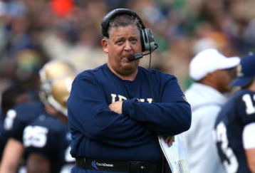 SOUTH BEND, IN - OCTOBER 03: Head coach Charlie Weis of the Notre Dame Fighting Irish watches as his team takes on the Washington Huskies on October 3, 2009 at Notre Dame Stadium in South Bend, Indiana.  Notre Dame defeated Washington 37-30 in overtime.  (Photo by Jonathan Daniel/Getty Images)