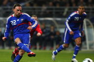 PARIS - MARCH 26:  Franck Ribery of France scores their first goal from the penalty spot during the International Friendly match between France and England at the Stade de France on March 26, 2008 in Paris, France.  (Photo by Mike Hewitt/Getty Images)
