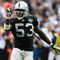 OAKLAND, CA - OCTOBER 18:  Thomas Howard #53 of the Oakland Raiders celebrates after a play against the Philadelphia Eagles during an NFL game at the Oakland-Alameda County Coliseum on October 18, 2009 in Oakland, California.  (Photo by Jed Jacobsohn/Getty Images)
