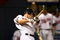 MINNEAPOLIS - OCTOBER 11: Joe Mauer #7 of the Minnesota Twins shatters his bat hitting against the New York Yankees in Game Three of the ALDS during the 2009 MLB Playoffs at the Hubert H. Humphrey Metrodome on October 11, 2009 in Minneapolis, Minnesota. (Photo by Jonathan Daniel/Getty Images)