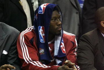 ORLANDO, FL - MAY 30: Ben Wallace #4 of the Cleveland Cavaliers looks on from the bench against the Orlando Magic in Game Six of the Eastern Conference Finals during the 2009 Playoffs at Amway Arena on May 30, 2009 in Orlando, Florida. NOTE TO USER: User expressly acknowledges and agrees that, by downloading and or using this photograph, User is consenting to the terms and conditions of the Getty Images License Agreement  (Photo by Elsa/Getty Images)