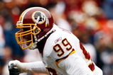 LANDOVER, MD - OCTOBER 18:  Brian Orakpo #98 of the Washington Redskins celebrates a sack during a game against the  Kansas City Chiefs October 18, 2009 at FedEx Field in Landover, Maryland.The Chiefs won the game 14-6.  (Photo by Win McNamee/Getty Images)